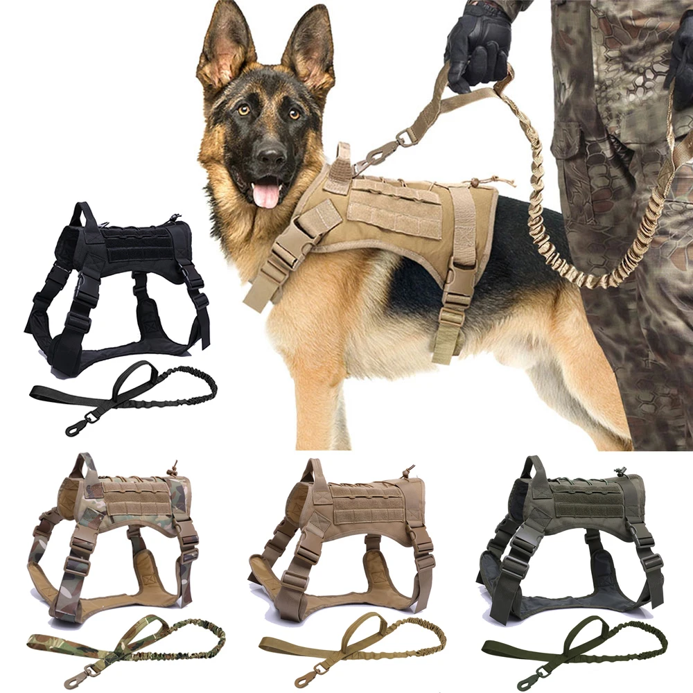 Tactical Dog Harnesses Pet Training Vest Dog Harness And Leash Set For Small Medium Big Dogs Walking Hunting Free Shipping Items