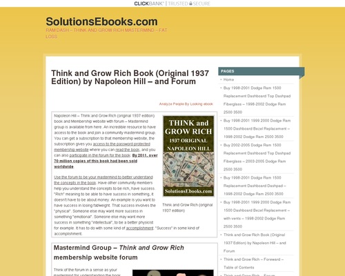 Think & Grow Rich (original 1937) ebook – & Forum – Membership website