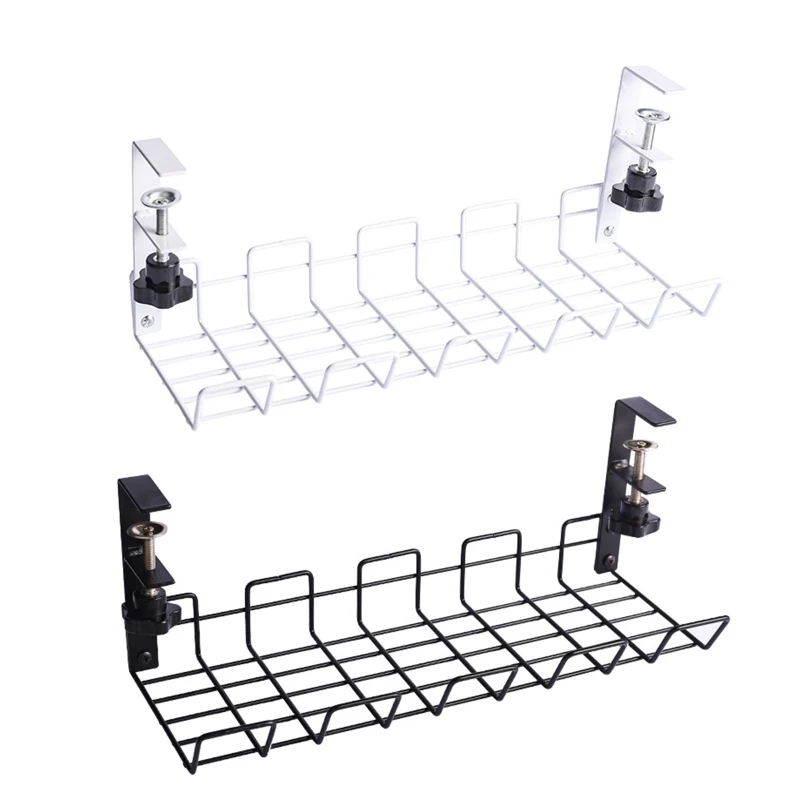 Under Table Storage Rack Cable Management Tray Desk Bottom Socket Holder Hanging Rack Line Finishing Home Office