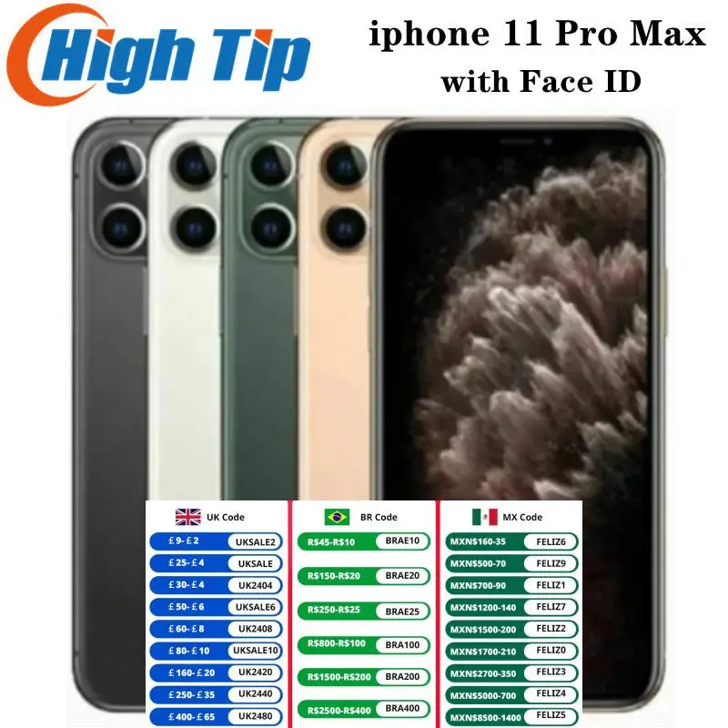 Unlocked Apple iPhone 11 Pro Max 64GB 256GB 512GB ROM  Smartphone A13 Bionic Chip 6.5