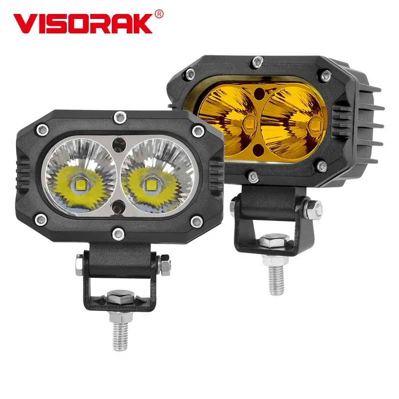 VISORAK 4inch Offroad Car Roof 4×4 Motorcycle Bike LED Work Lamp White Yellow Fog Light For Off Road Jeep Ford Niva Lada Pickup