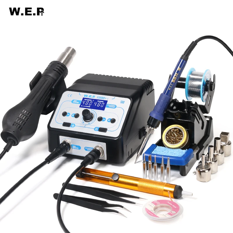 WEP 938BD+-I 750W Hot Air Gun Soldering Station Buy BGA Rework Station Desoldering Station SMD Welding Repair Tools