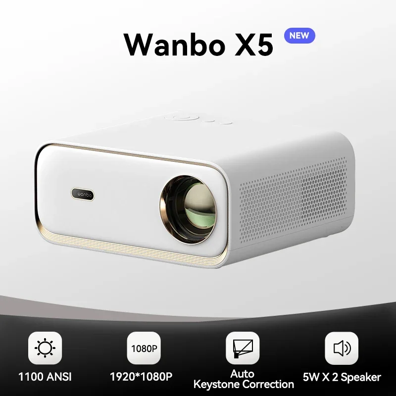 Wanbo X5 Projector 4K 1080P 20000 Lumens 1100ANSI Android 9.0 Dual Band Wifi 6 Projetor Office Home Theater Beamer Proyector