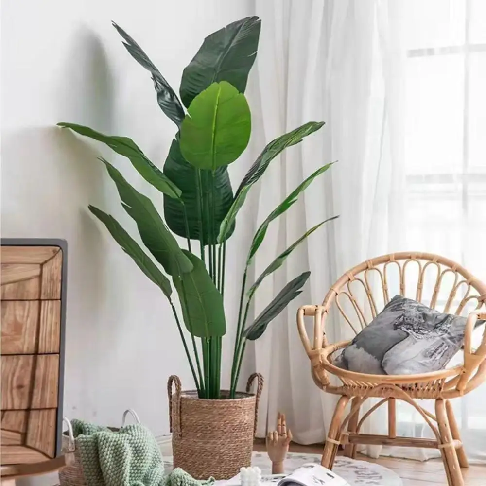 Wedding Decor Living Room Large Greenery Artificial Palm Fake Plant Home Decoration Faux Banana Tree