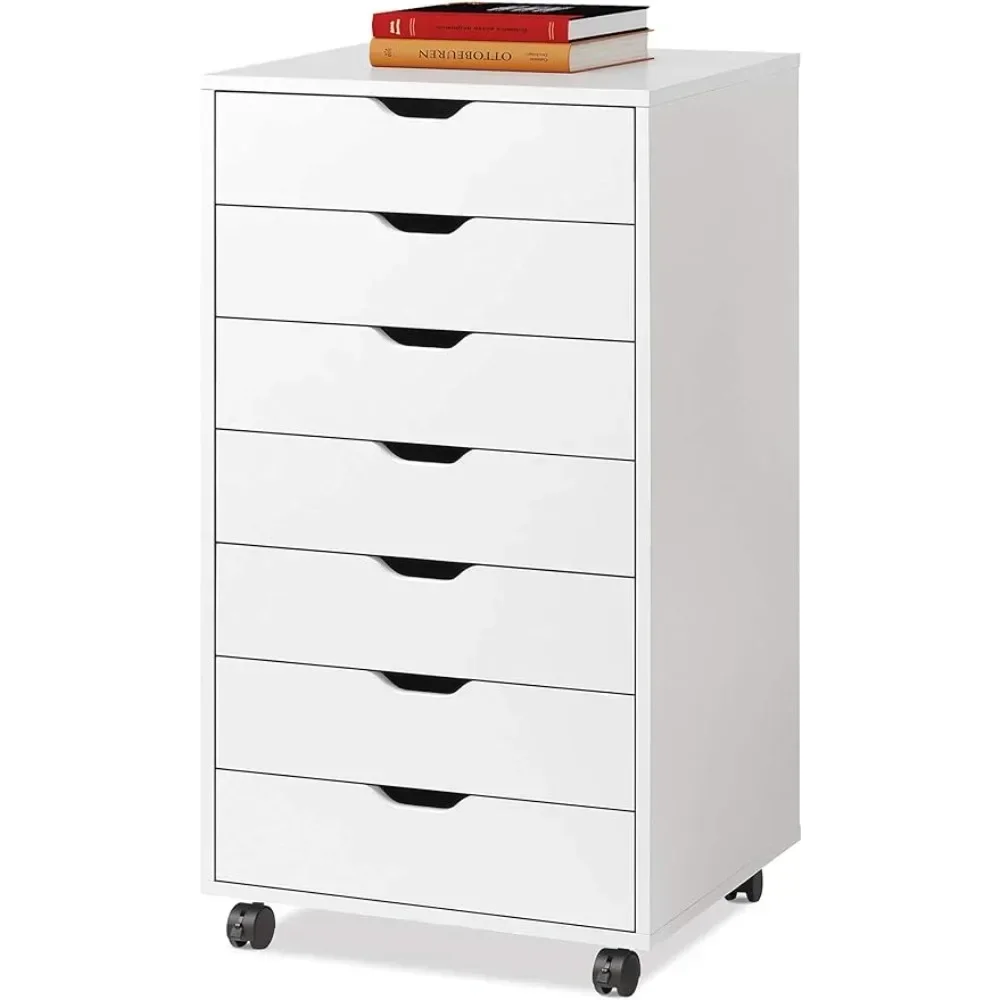 White Vanity Set 7-Drawer Chest of Drawers in the Bedroom Hairstyle Wood Storage Dresser Cabinet With Wheels Room Furniture Desk