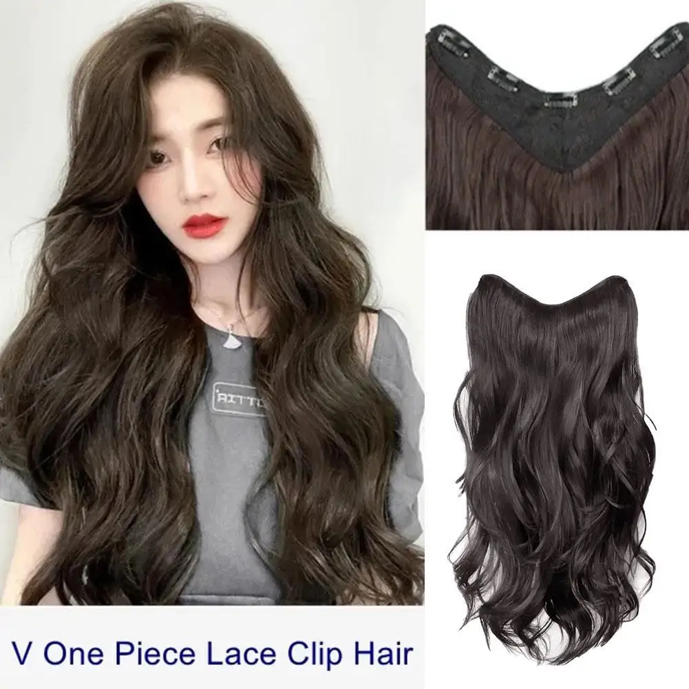 Wig Patch For Women’s Long Hair Naturally Fluffy Large Wavy Long Curly Hair Extensions High-level Hair Extensions Patches