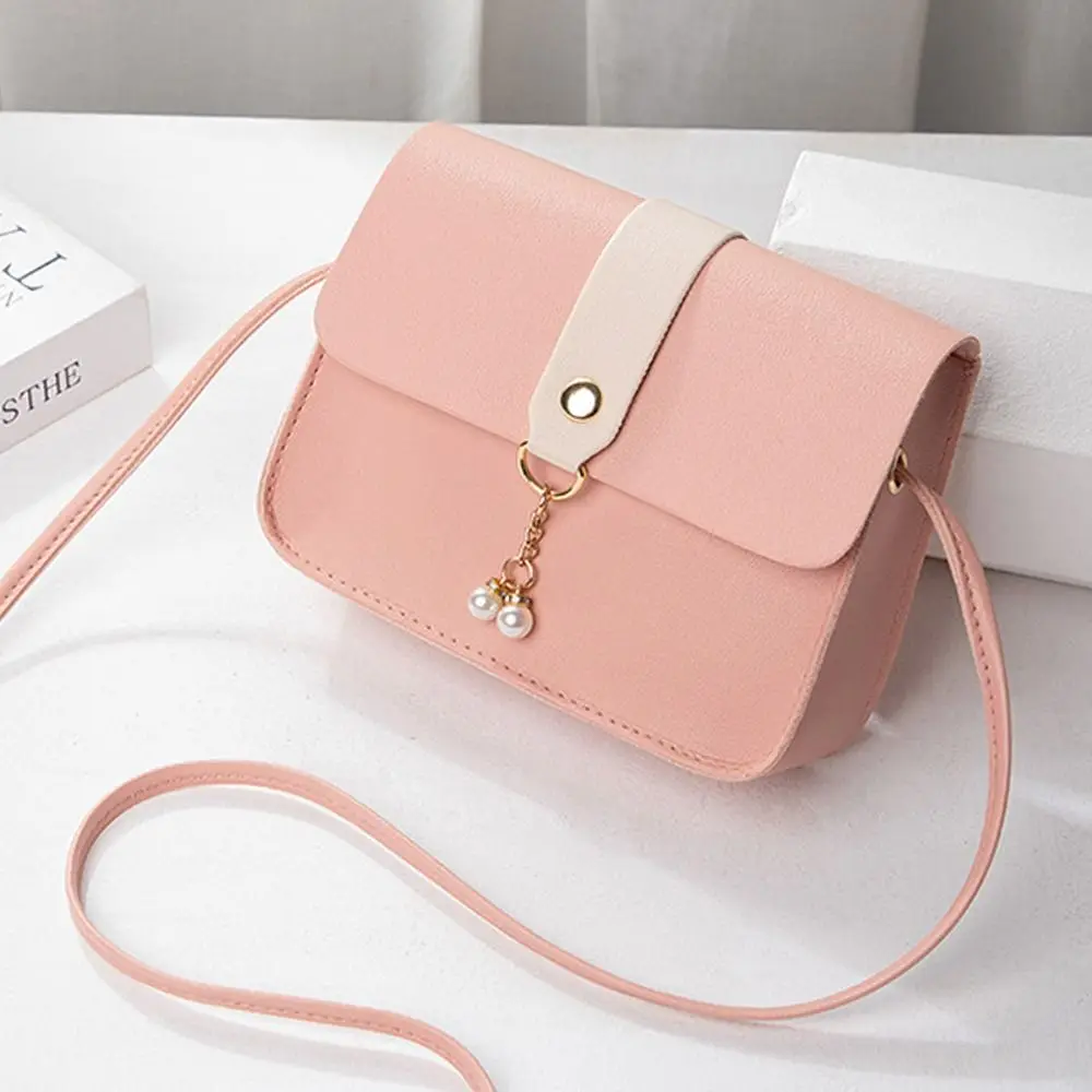 Women’s Bag Versatile Summer Women’s Bag Contrast Small Square Bag With Pearl Pendant Fashion Ladies Bag Crossbody Bag