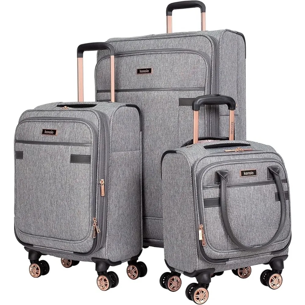 Women’s Hudson Softside Spinner Luggage, Heather Gray, 3-Piece Set (16/20/28)