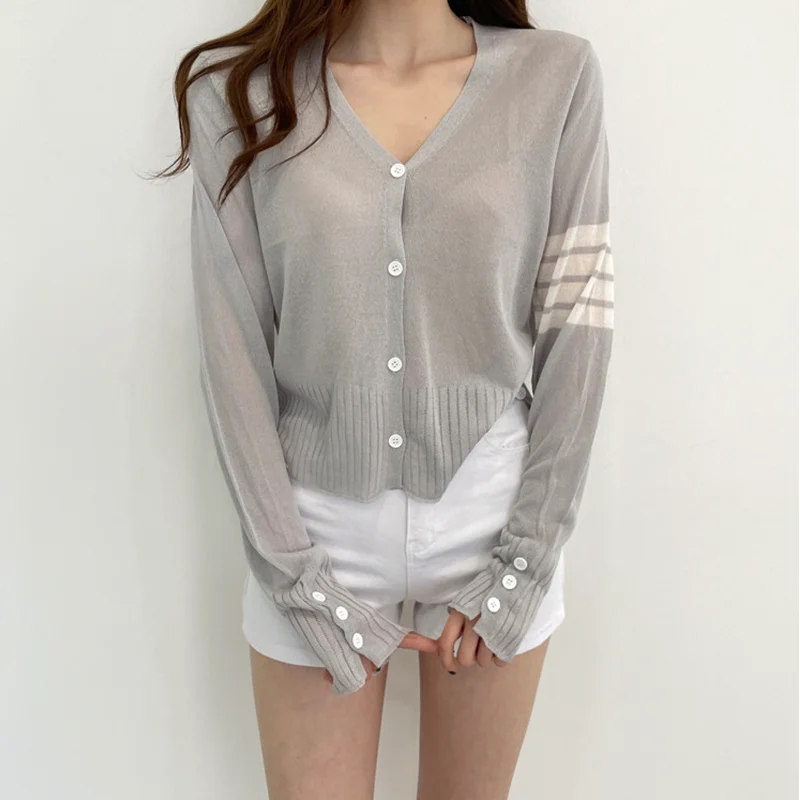 Womens 2024 Korean People Comment Lot On Clothes New Cardigan Knitwear Y2k Clothing Sun Protection Thin High Quality Summer Tops