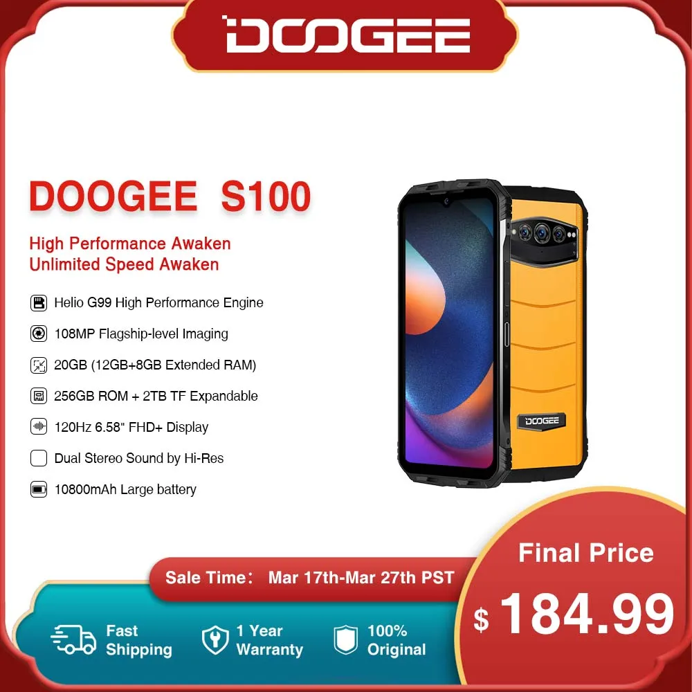 World Premiere DOOGEE S100 Rugged Phone 6.58