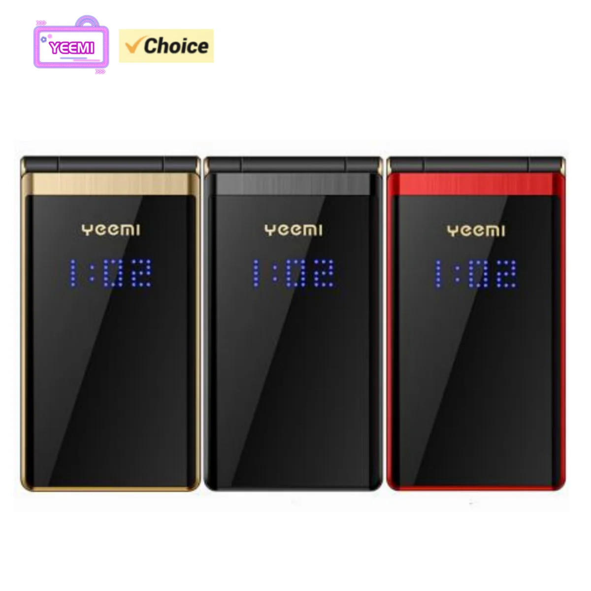 YEEMI M2-C Brand New 2G Mobile Phone GSM MTK Flip Phone 2.8inches Dual Screen Big Letters MP3/MP4 Player Original Cellphone