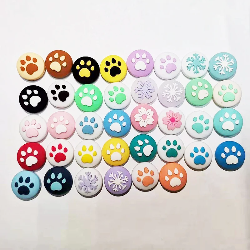 2PCS Cute Cat Claw Design Sakura Thumb Grip Caps Soft Silicone Cover Joystick Cap for Nintendo Switch & Lite case Accessories