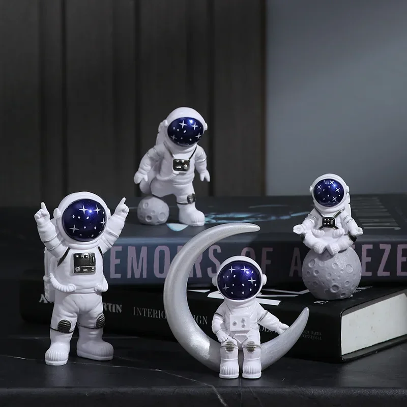 4pcs Astronaut Figure Statue Figurine Spaceman Sculpture Educational Toy Desktop Home Decoration Astronaut Model For Kids Gift