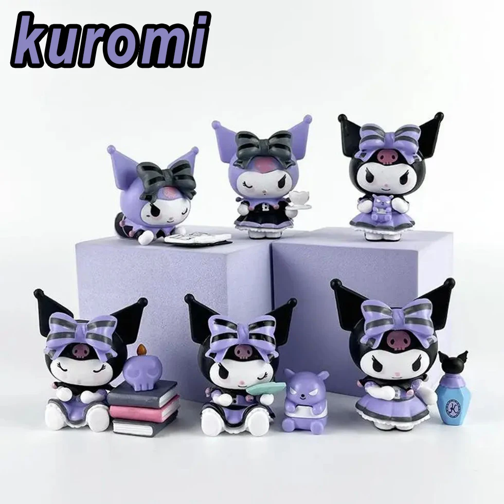 5-8Pcs Set Sanrio Anime Figure Doll 5-9cm Kawaii Kuromi Melody Model Accessories Kid’s Toys Gift Action Figures Hobbies Gifts