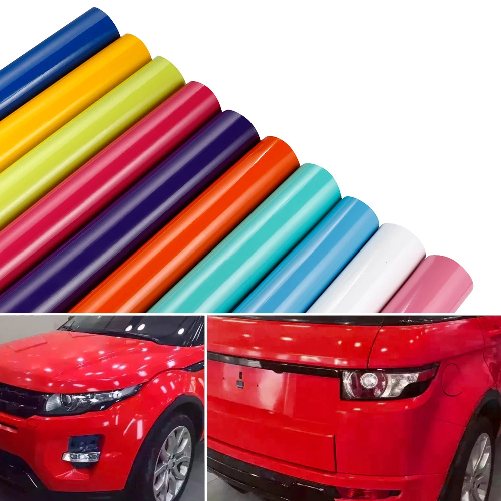 50*200/600cm Bright Glossy Car Wrap Stickers Vinyl Film Auto Body Decoration Wrapping Foil with Air Bubble Free Car Accessories