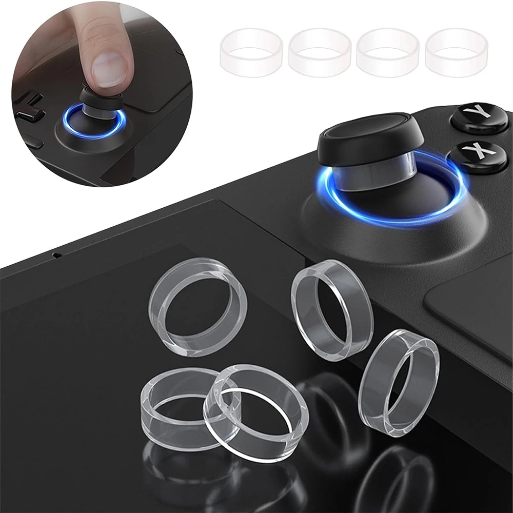 8pcs Elastic Protective Joystick Rubber Ring for PS5/ PS4/ Steam Deck Rocker Silicone RingCowl for Rog Ally Game Console