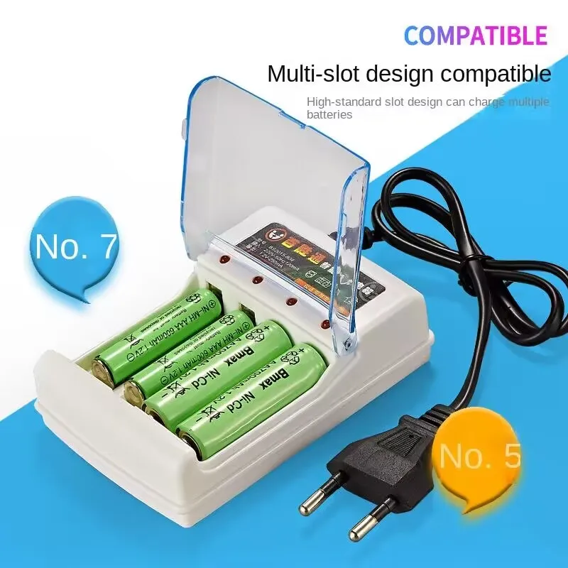 AA  AAA 4 Slots Battery Charger 110V 220V Ni-Cd Fast Charging Rechargeable Smart US / EU Plug for 1.2V Battery Charging