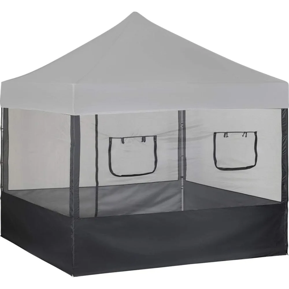 Black Awning Set of 4 Shelter Fits 10′ X 10′ Straight Leg Canopy (Canopy/Shelter NOT Included) Full Folding Awnings Shade Garden