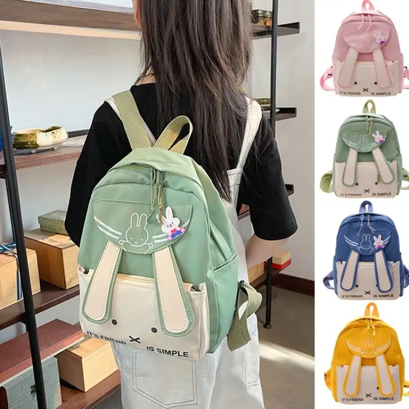 Children’s school luggage. Rabbit ears backpacks, printed men’s and women’s backpacks