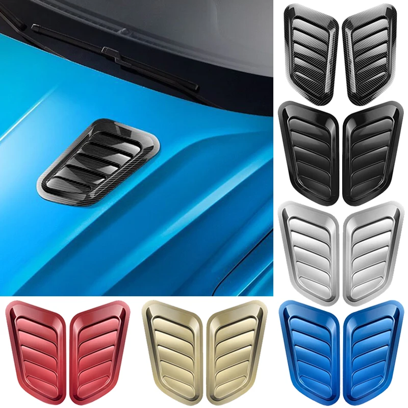 Colorful Car Cell Air Flow Intake Hood Scoop Bonnet Vent Cover Stickers Auto Carbon Fiber Sticker Decal Car Accessories Exterior