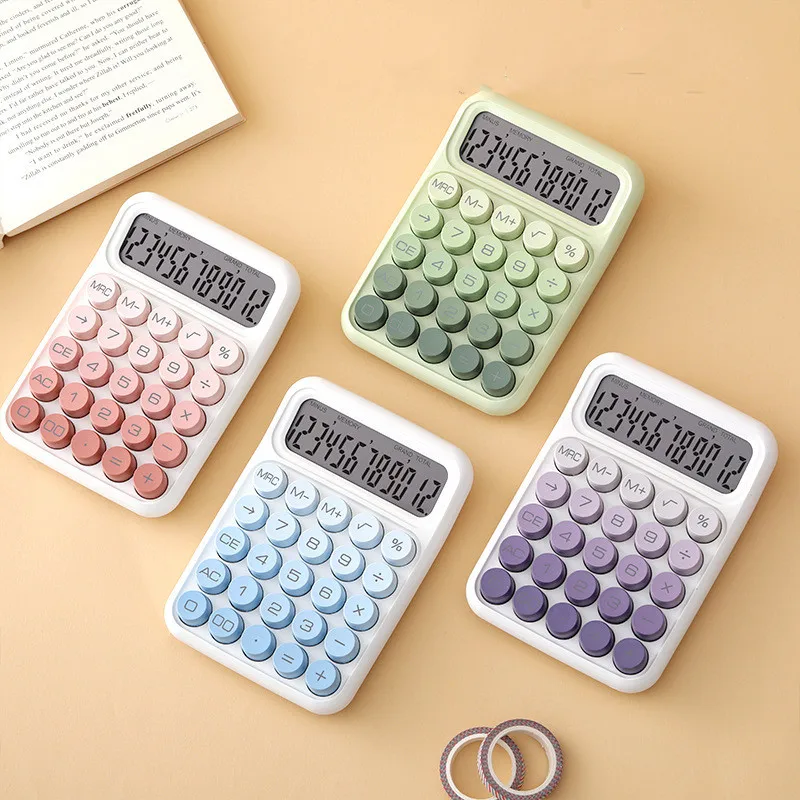 Dopamine Calculator Portable Typewriter-inspired Calculator Screen Easy To Use for Office School Home Vintage Desktop Stationery