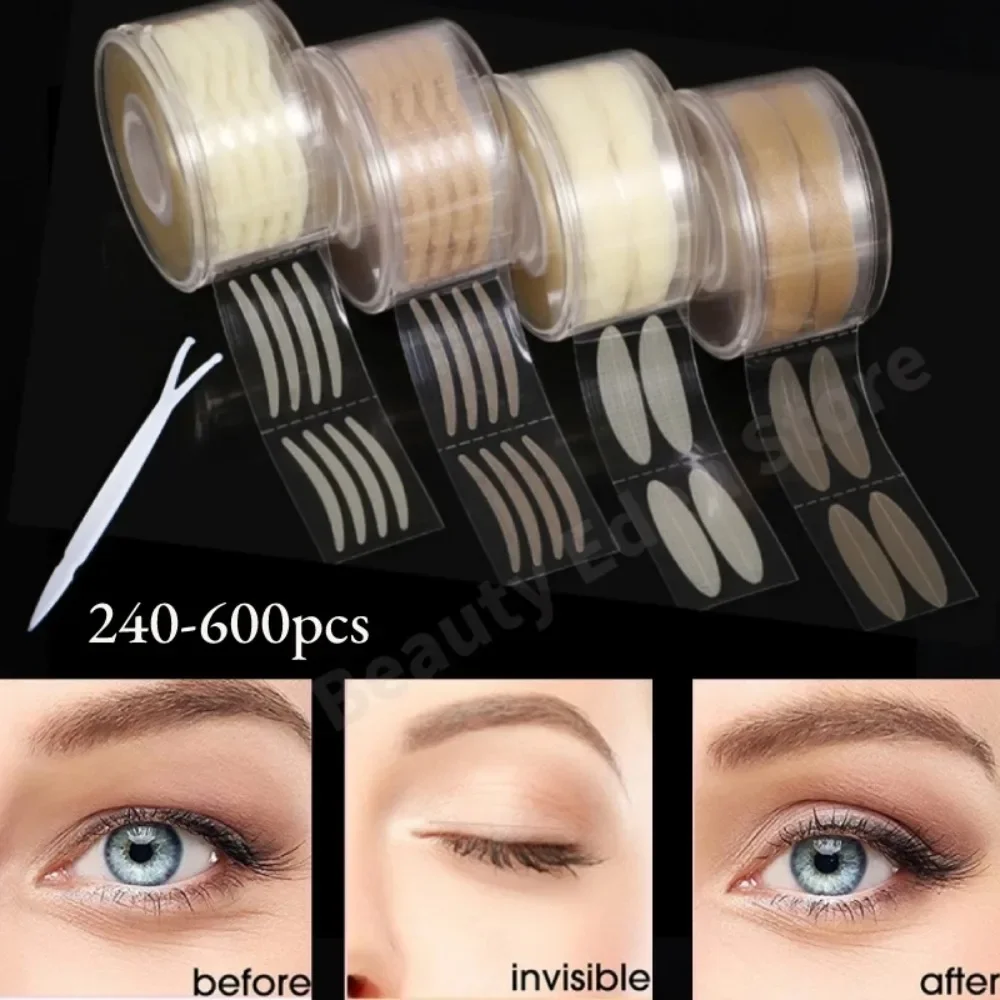 Double Eyelid Stickers Fold Eyelid Stripe Eyelid Tapes Eye Lift Makeup Natural Invisible Beauty Tools Clear Beige Color Big Eyes