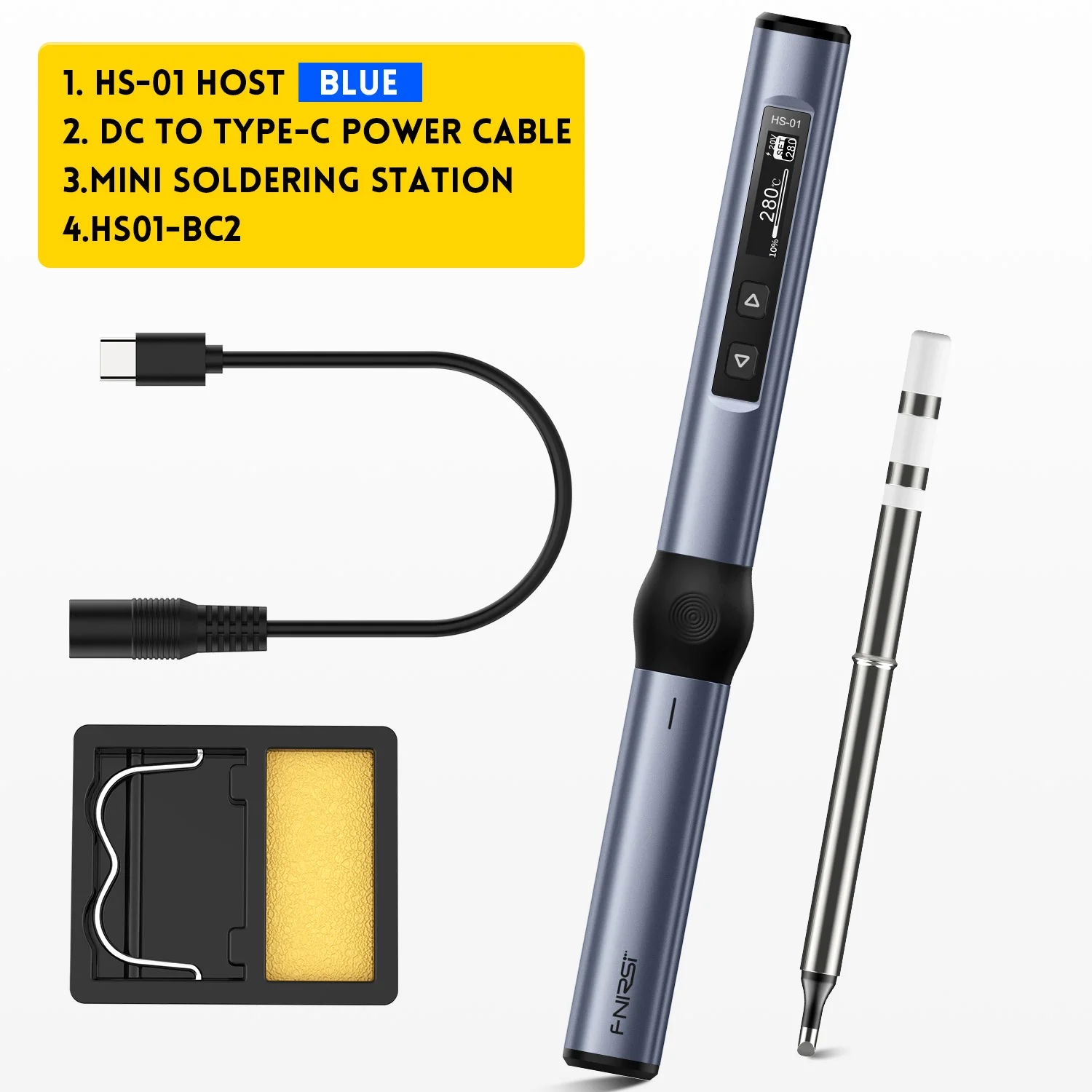 FNIRSI HS-01 HS01 Smart Soldering Iron PD 65W Adjustable Constant Temperature Portable Solder Electric Iron Station Welding Tool