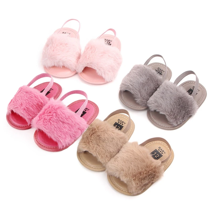 Fashion Infant Girl Sandals Newborn Bebes Boy Summer Shoes Toddler Soft Sole Footwear 1 Year Fur Sandalen Baby Accessories Items