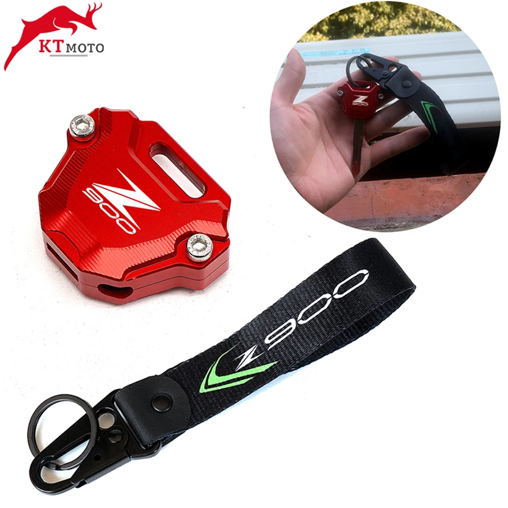 For kawasaki Z900 Z 900 Z900SE Z 900SE 2017-2023 Motorcycle Accessories CNC Key Cover Case Shell & Embroidery Badge Keyring