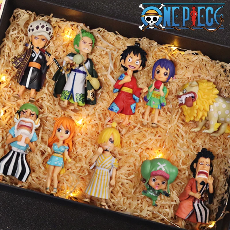 Hot 10Pcs/set One Piece Anime Figure Luffy Sanji Nami Zoro Chopper Frank Robin PVC Action Figure Model Children Dolls Gift Toys