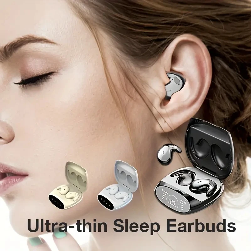 Invisible Sleep Wireless Earphone TWS Bluetooth 5.3 Headphones Hidden Earbuds IPX5 Waterproof Noise Reduction Sports Headset