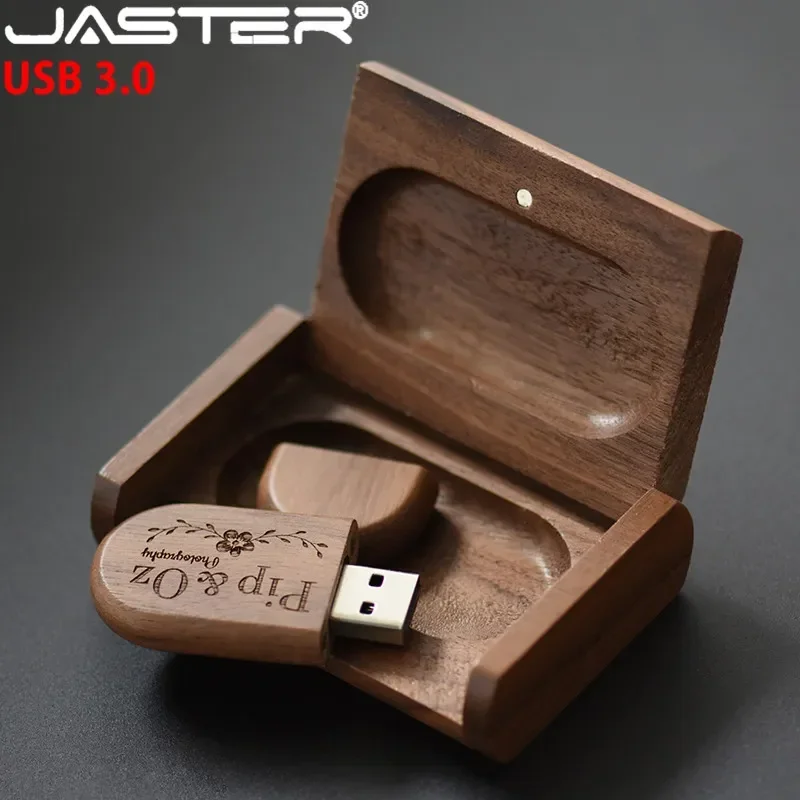 JASTER USB 3.0 High speed LOGO wood+Box Personal LOGO customer pendrive 8GB 16GB 32GB 64GB usb Flash Drive pen drive U disk