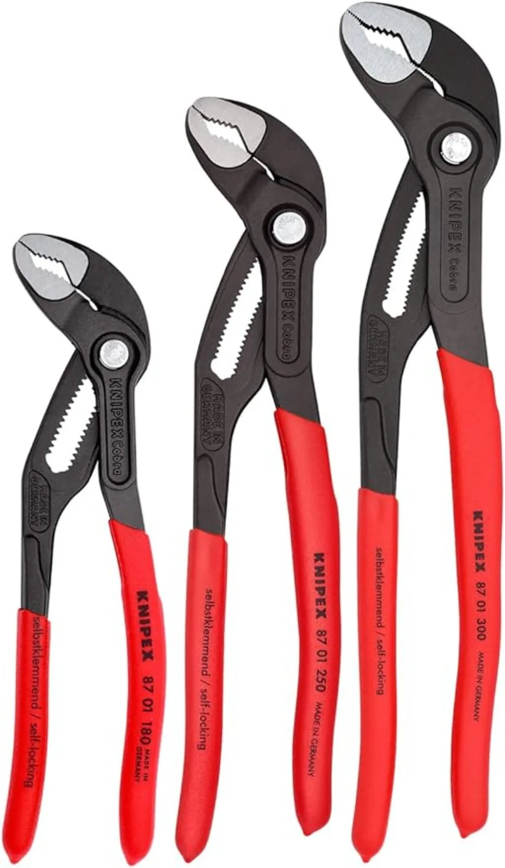 KNIPEX Tools – 3 Piece Cobra Pliers Set (7, 10, & 12) (002006US1)