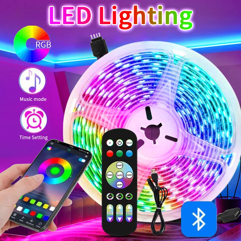 Led Strip Lights 5050 RGB Bluetooth 1M-30M USB Led Light TV AgainLight Room Decoration Luces Led Tape Diode Flexible Ribbon