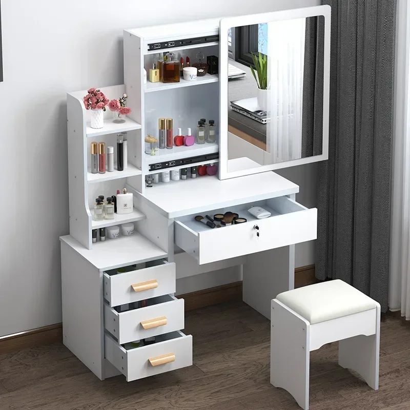 Length Apartment Table Bedroom Modern Amp Stool Drawers Small Simple Dressing Sliding Simple Storage Mirror Cabinet Furniture