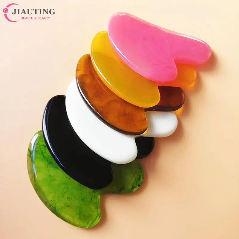 Multicolor Resin/Jade Facial Beauty Scraping Massage Tool Firm Skin Care Face Gua Sha SPA Physical Therapy Gue Anti Wrinkle Tool