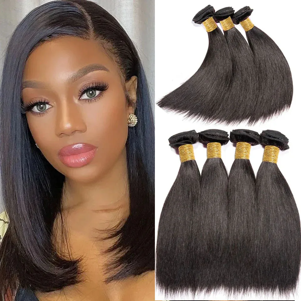 Natural Bone Straight Weave Bundle For Women Raw Indian Straight Human Hair Bundles Straight Remy Hair Extensions 3 Bundles Deal