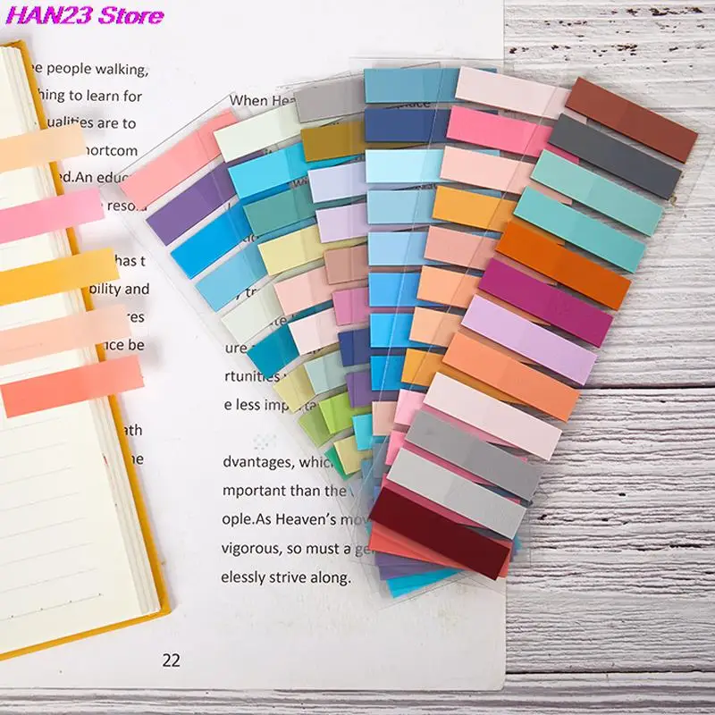 New 1set Transparent Fluorescent Index Tabs PET Sticky Note For Page Marker Planner Stickers Office School Students Supplies