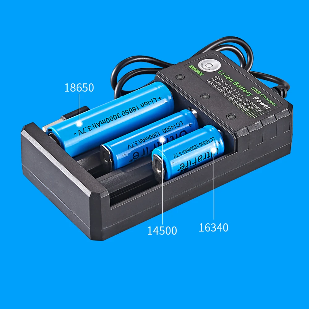 New Smart 18650 Charger 3 Slots 4.2V Li-ion Battery USB Charger 18650 18500 14500 16650 26650 Lithium Battery Charger