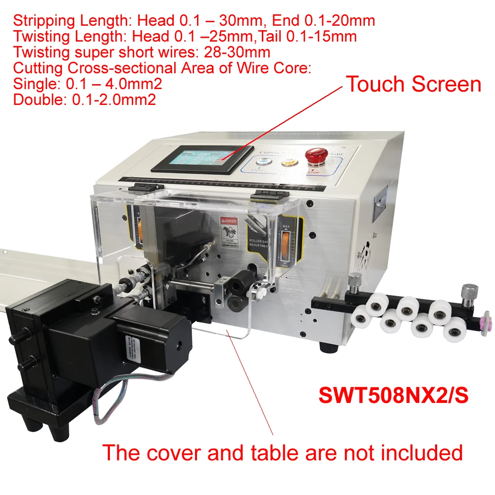 SWT508NX2S Touch Screen Computer Wire Twisting Peeling Stripping Cutting Machine Cable Stripper Twister Cutter Tools 0.1-4.0mm2