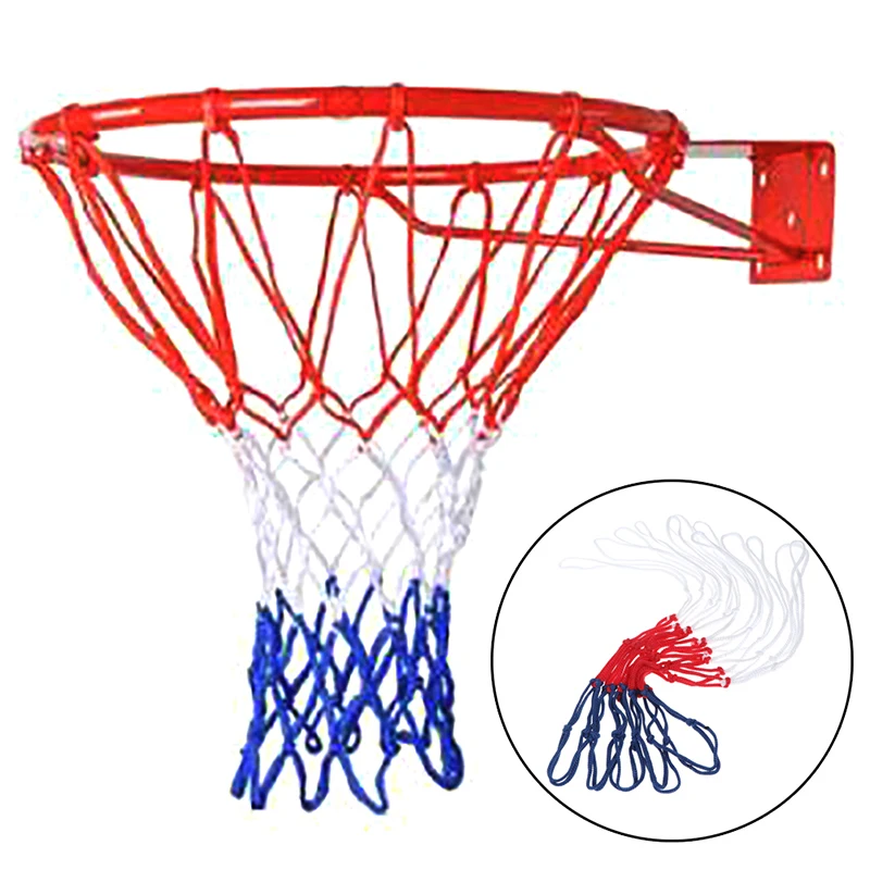 Standard Basketball Net Durable Nylon Thick Thread Three Color Universal Basketball Net Mesh Replacement