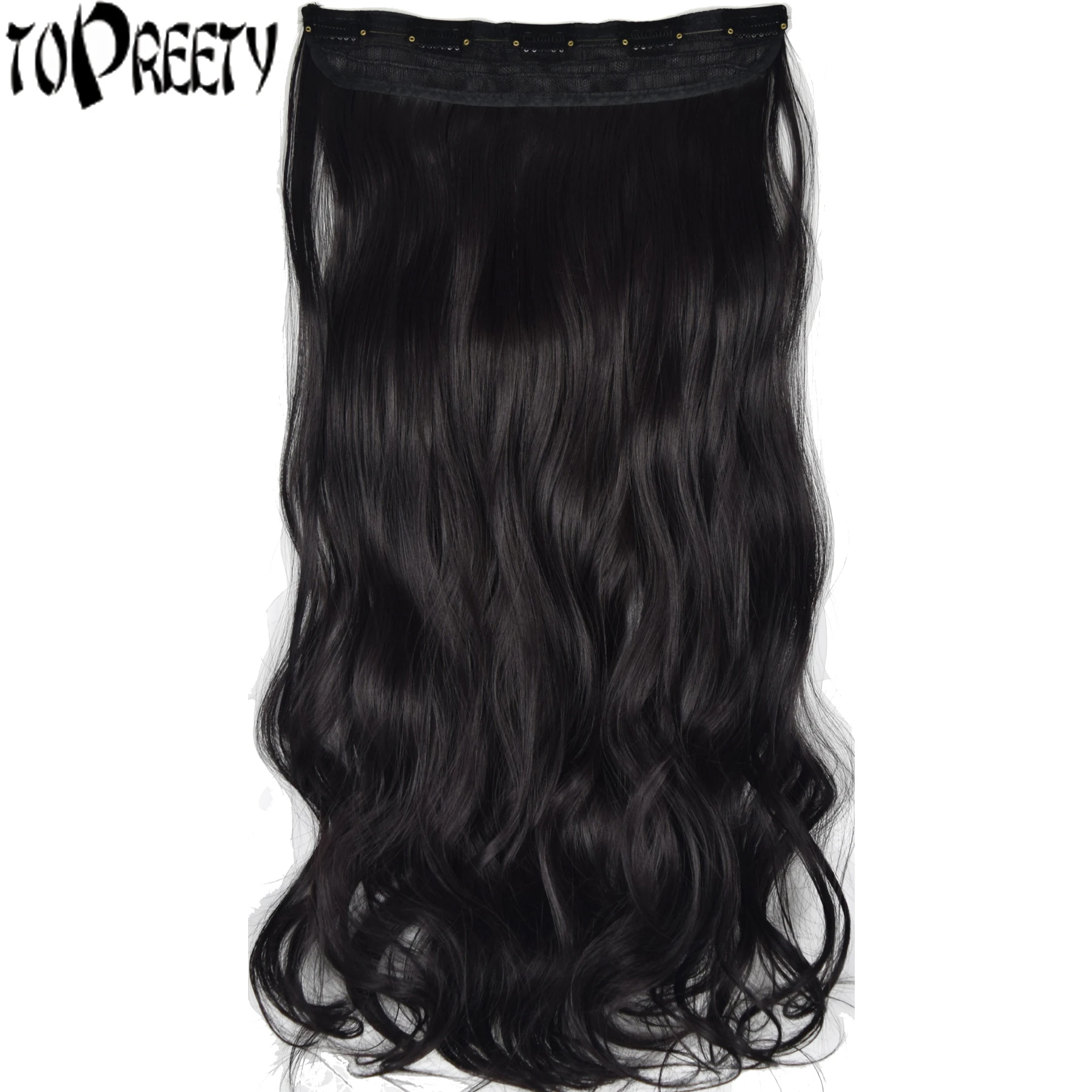 TOPREETY Synthetic Hair Heat Resistant Wavy 5 clips on clip in Hair Extension 5018