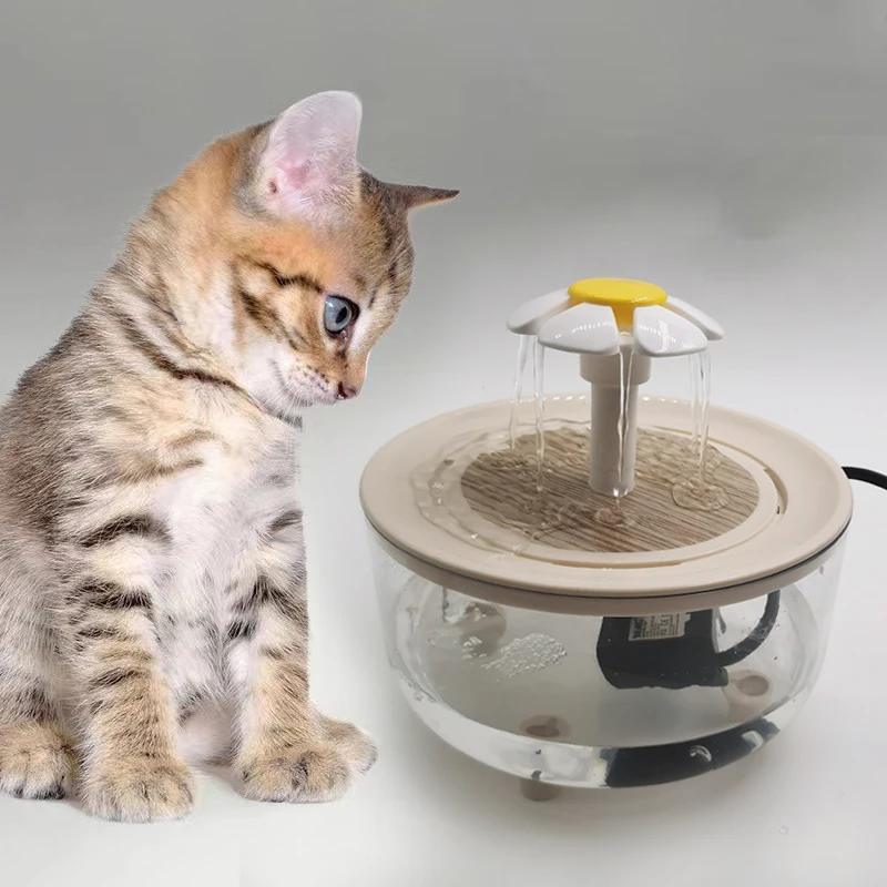 Transparent Pet Water Fountain Automatic Circulation Cat Water Drinking Dispenser USB Rechargeable Cat Water Fountain for Cats